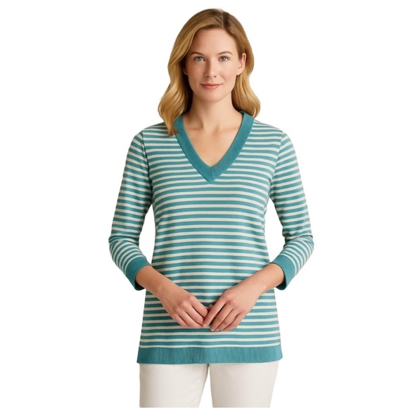 BROOKS BROTHERS Cotton Blue Striped Sweater - Picture 1 of 11